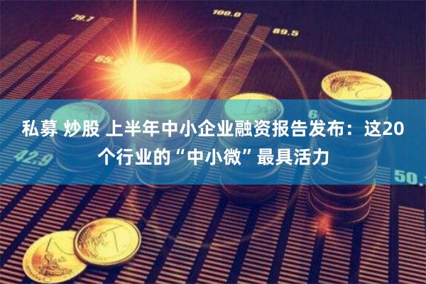 私募 炒股 上半年中小企业融资报告发布：这20个行业的“中小微”最具活力